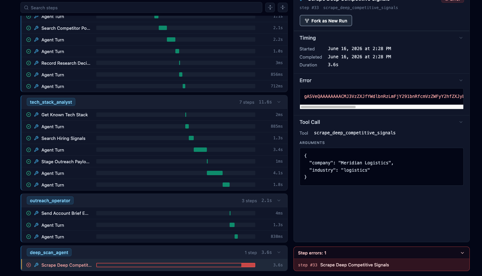 Analyze workflow error